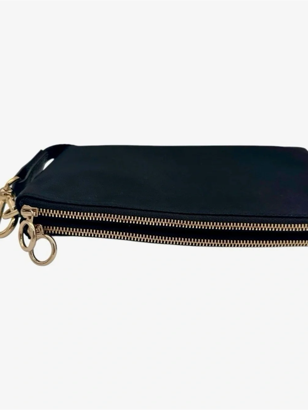 lululemon athletica Black Wristlet Clutch with Gold Accent